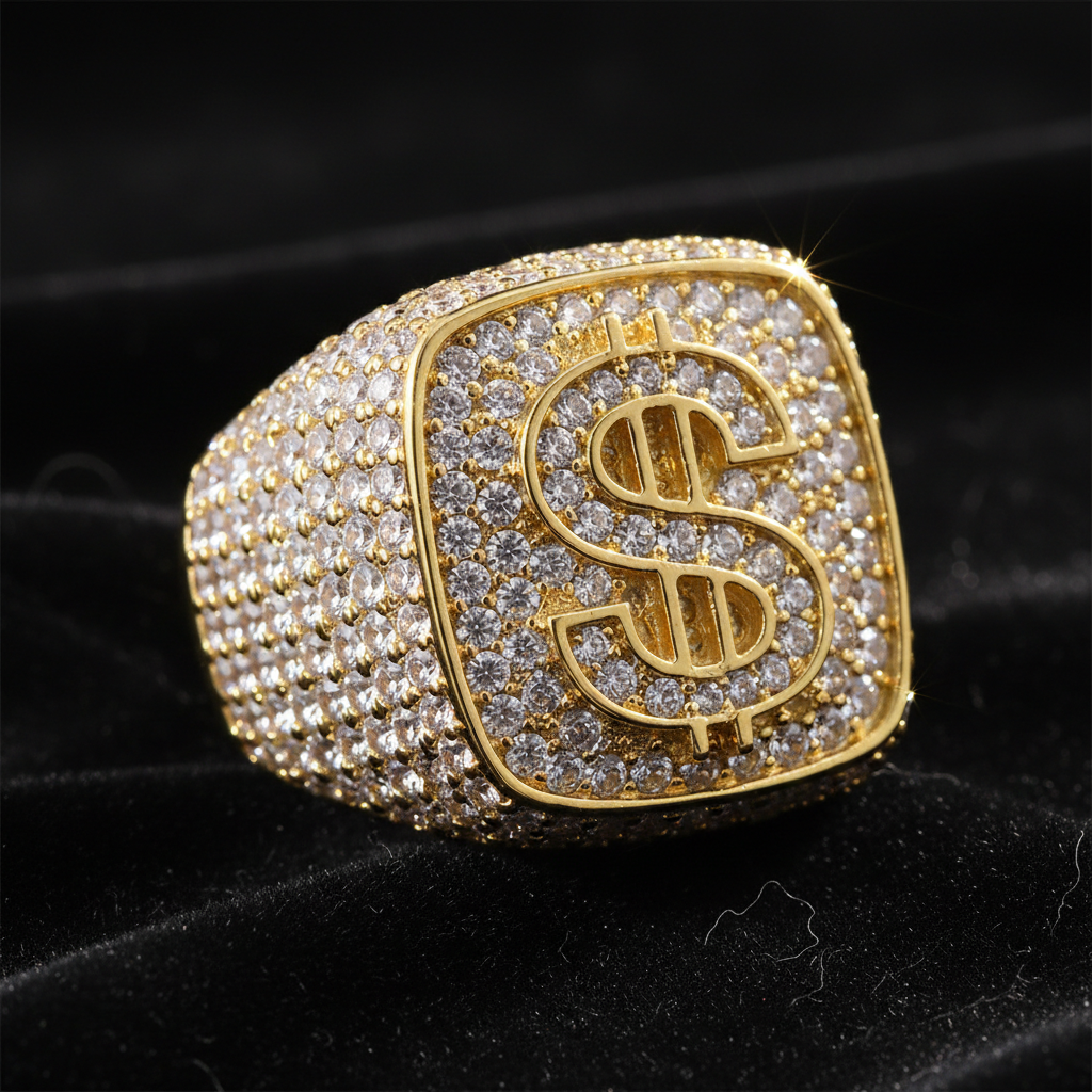 Iced Out Gold Ring